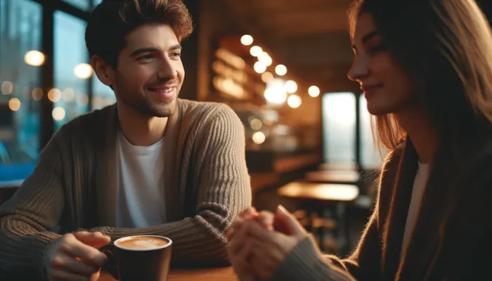 Homem percebendo que mulher não está interessada nele, representando sinais que ela não gostou do primeiro encontro no WhatsApp.