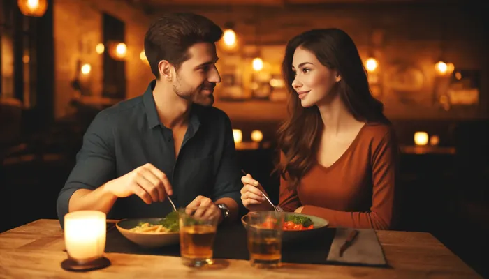 casal feliz em um pós-encontro, garantindo um follow-up positivo.