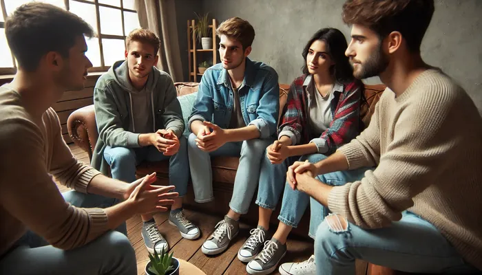 pessoas reunidas em apoio social.