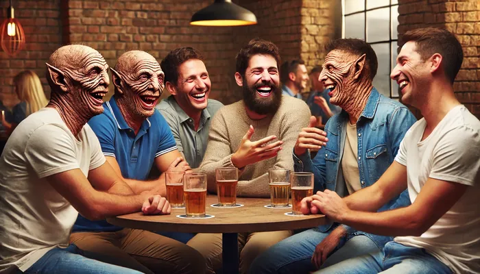 socialização de amigos em happy hour.